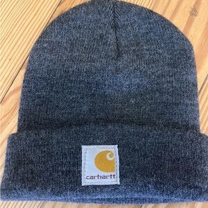 Carhartt Beanie Toddler Gray Acrylic USA Made Knit Cuffed Winter